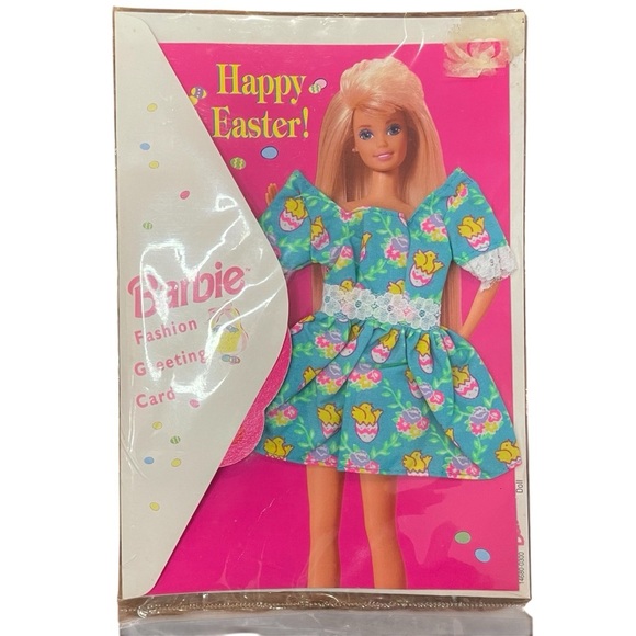 Barbie Other - Vintage 1995 Barbie Fashion Greeting Card Happy Easter! Blue Dress With Chicks
